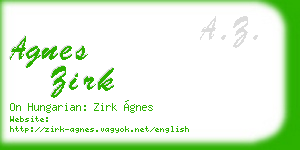 agnes zirk business card